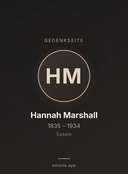 Gedenkportrait von Hannah Marshall