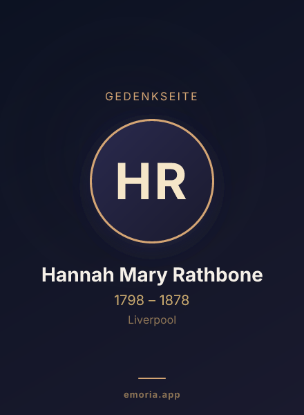 Gedenkportrait von Hannah Mary Rathbone