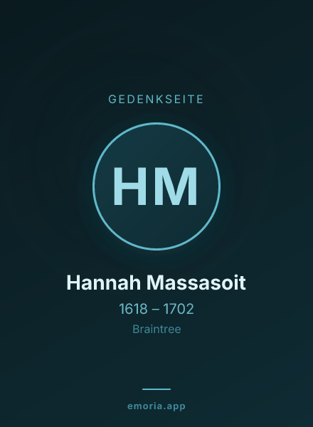 Gedenkportrait von Hannah Massasoit
