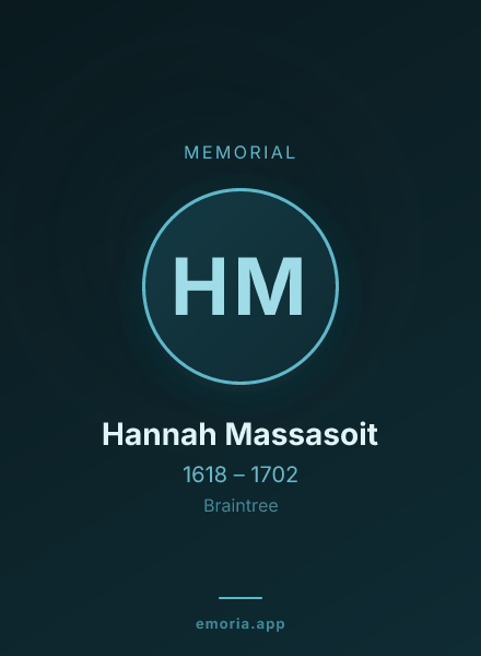 Memorial portrait of Hannah Massasoit