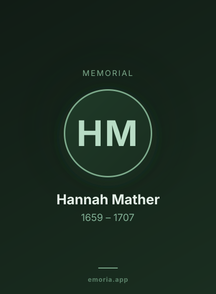 Memorial portrait of Hannah Mather