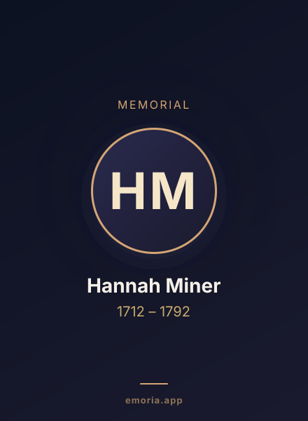 Memorial portrait of Hannah Miner