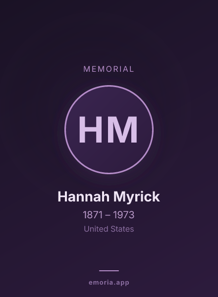 Memorial portrait of Hannah Myrick