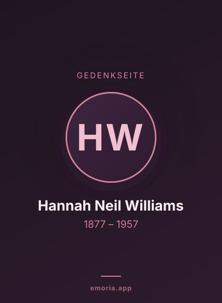 Gedenkportrait von Hannah Neil Williams