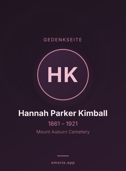 Gedenkportrait von Hannah Parker Kimball