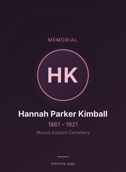 Memorial portrait of Hannah Parker Kimball