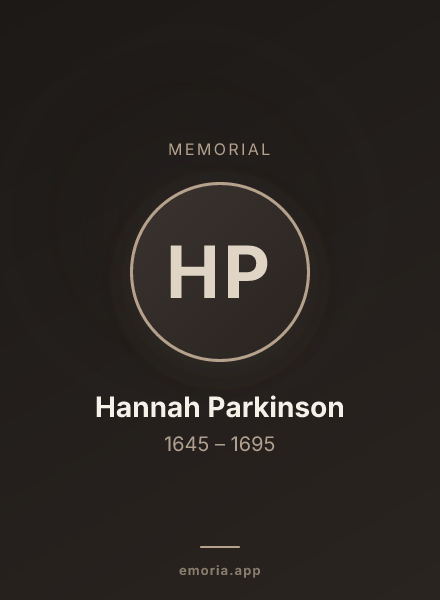Memorial portrait of Hannah Parkinson