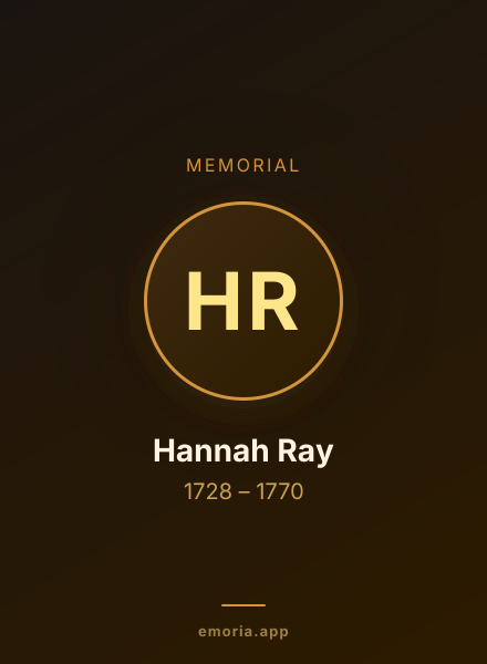 Memorial portrait of Hannah Ray