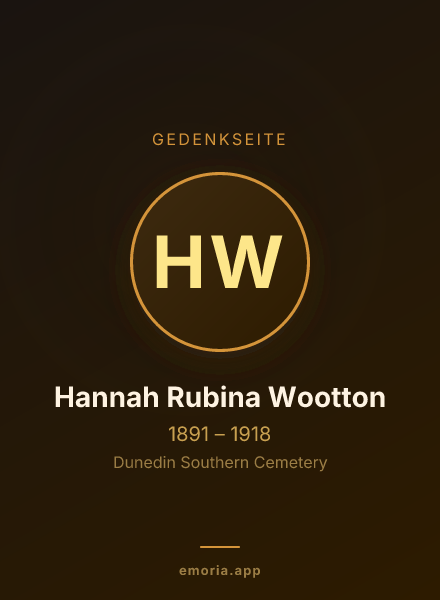 Gedenkportrait von Hannah Rubina Wootton