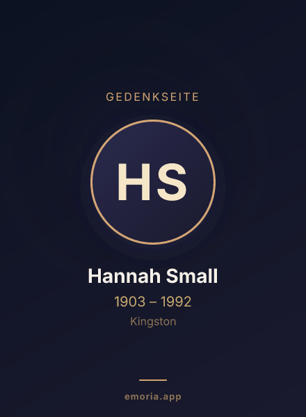 Gedenkportrait von Hannah Small