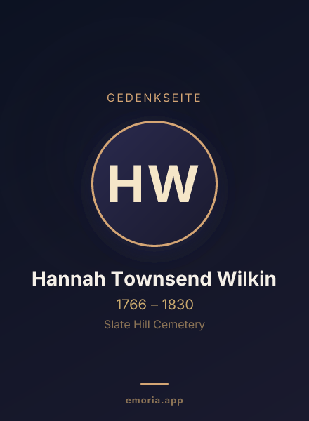 Gedenkportrait von Hannah Townsend Wilkin