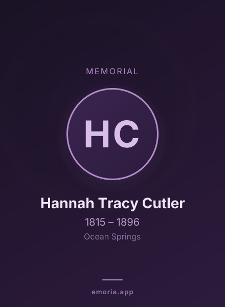 Memorial portrait of Hannah Tracy Cutler
