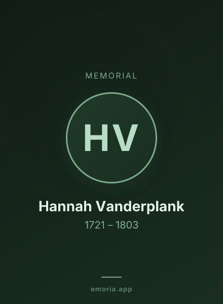 Memorial portrait of Hannah Vanderplank