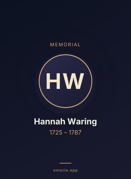 Memorial portrait of Hannah Waring