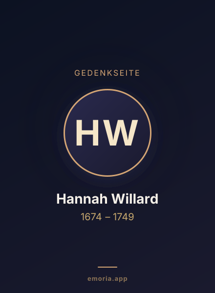 Gedenkportrait von Hannah Willard