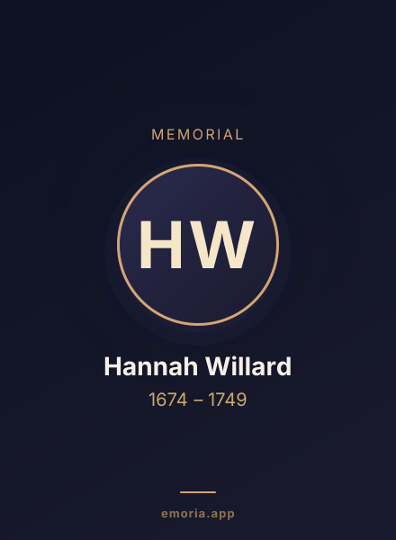 Memorial portrait of Hannah Willard