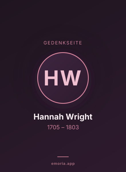 Gedenkportrait von Hannah Wright