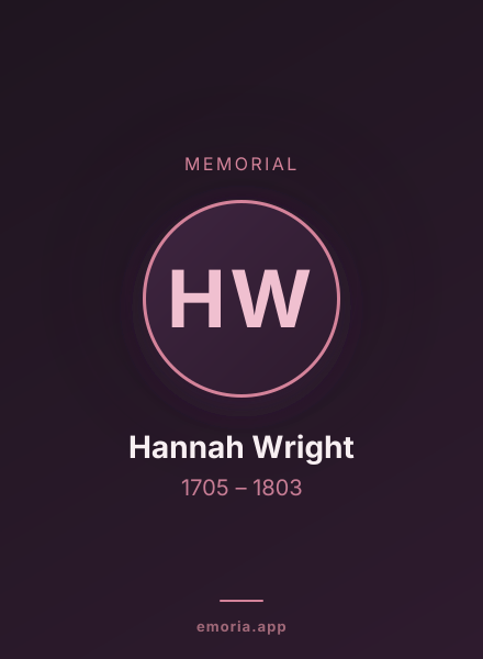 Memorial portrait of Hannah Wright