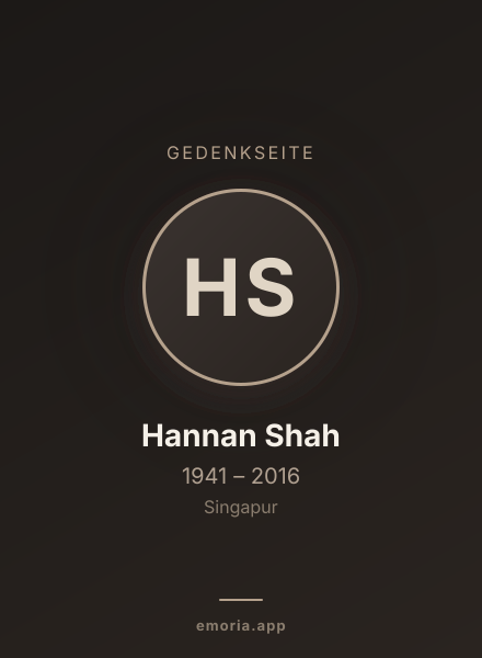 Gedenkportrait von Hannan Shah