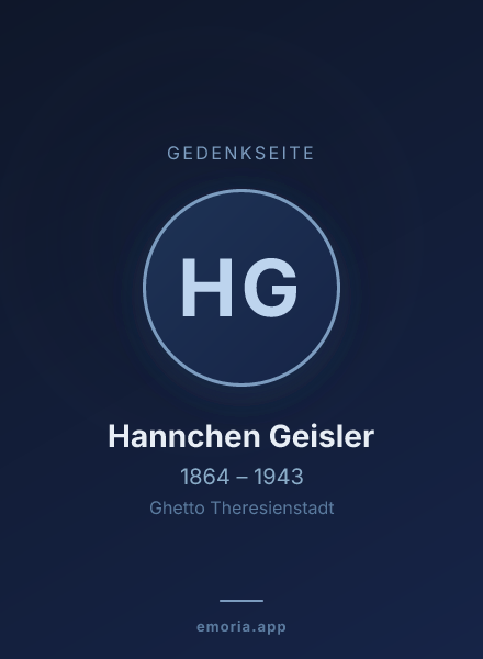 Gedenkportrait von Hannchen Geisler