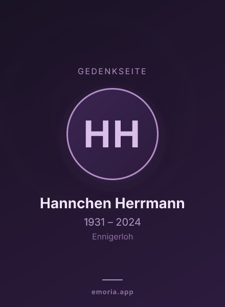 Gedenkportrait von Hannchen Herrmann