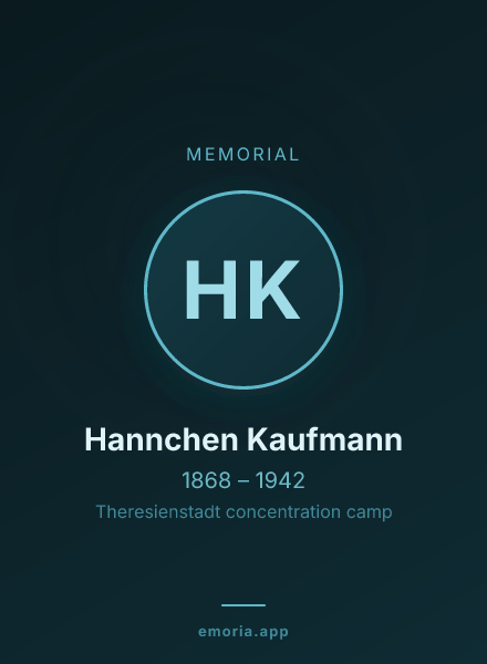 Memorial portrait of Hannchen Kaufmann