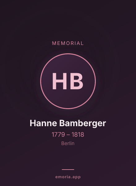 Memorial portrait of Hanne Bamberger