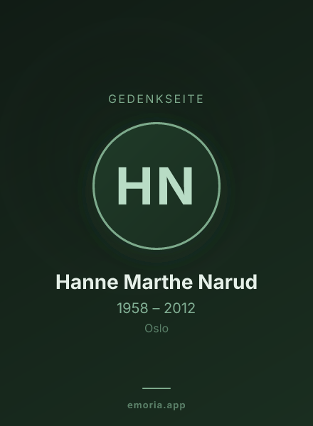 Gedenkportrait von Hanne Marthe Narud