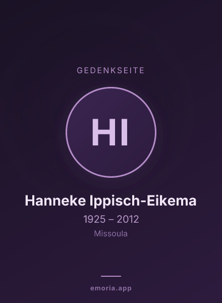 Gedenkportrait von Hanneke Ippisch-Eikema