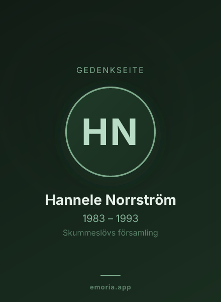Gedenkportrait von Hannele Norrström