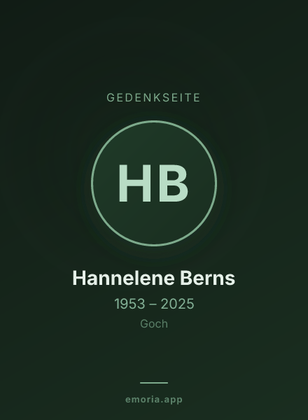 Gedenkportrait von Hannelene Berns