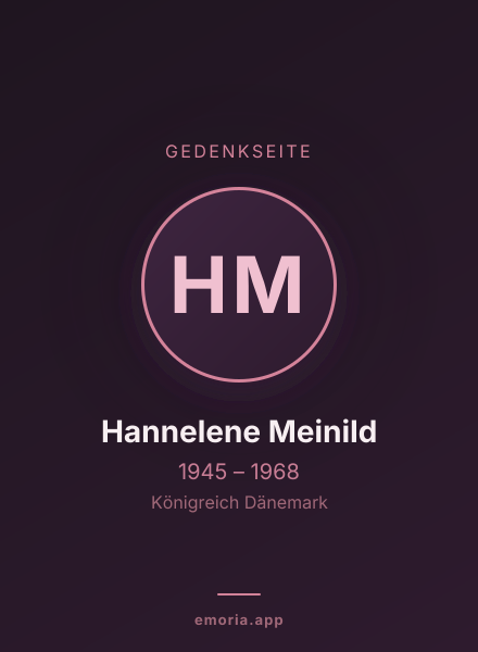 Gedenkportrait von Hannelene Meinild