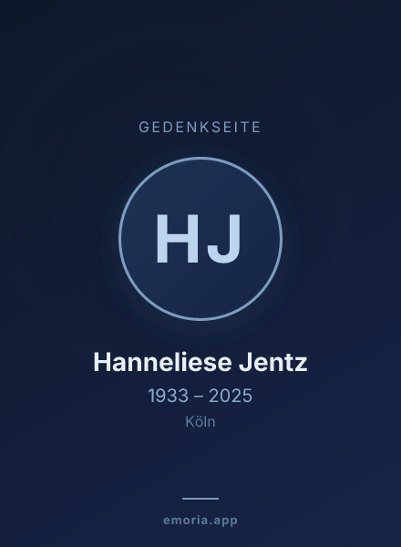 Gedenkportrait von Hanneliese Jentz