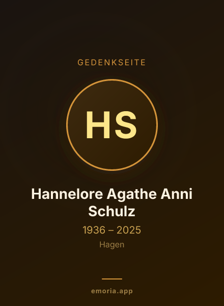 Gedenkportrait von Hannelore Agathe Anni Schulz