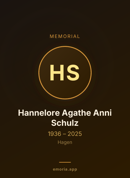 Memorial portrait of Hannelore Agathe Anni Schulz