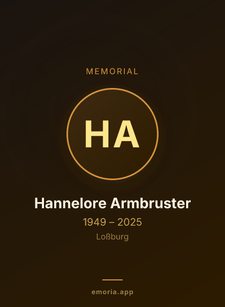 Memorial portrait of Hannelore Armbruster