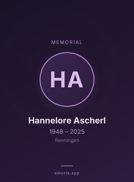 Memorial portrait of Hannelore Ascherl
