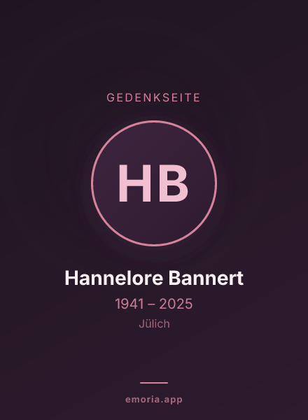 Gedenkportrait von Hannelore Bannert