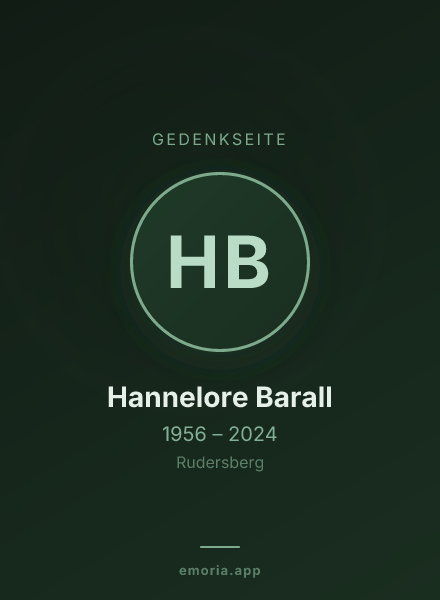Gedenkportrait von Hannelore Barall