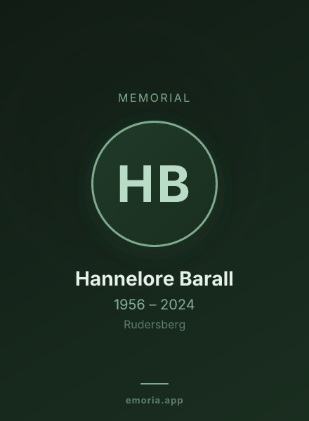 Memorial portrait of Hannelore Barall