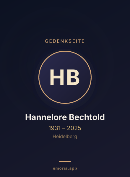 Gedenkportrait von Hannelore Bechtold