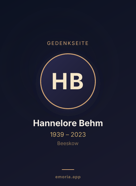 Gedenkportrait von Hannelore Behm