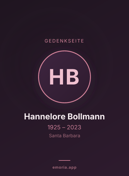 Gedenkportrait von Hannelore Bollmann