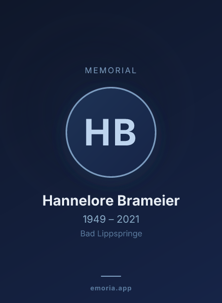 Memorial portrait of Hannelore Brameier
