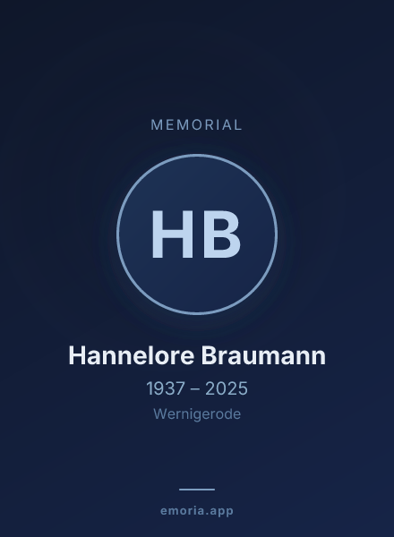 Memorial portrait of Hannelore Braumann