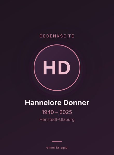 Gedenkportrait von Hannelore Donner