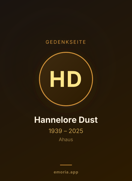 Gedenkportrait von Hannelore Dust