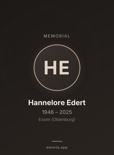 Memorial portrait of Hannelore Edert