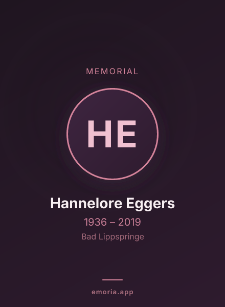 Memorial portrait of Hannelore Eggers