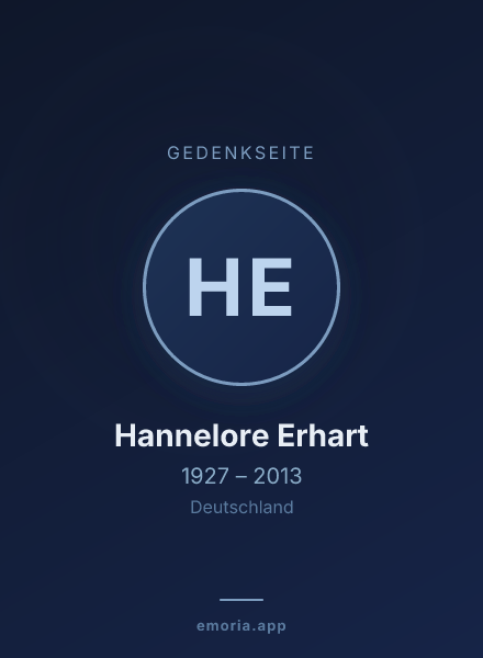 Gedenkportrait von Hannelore Erhart